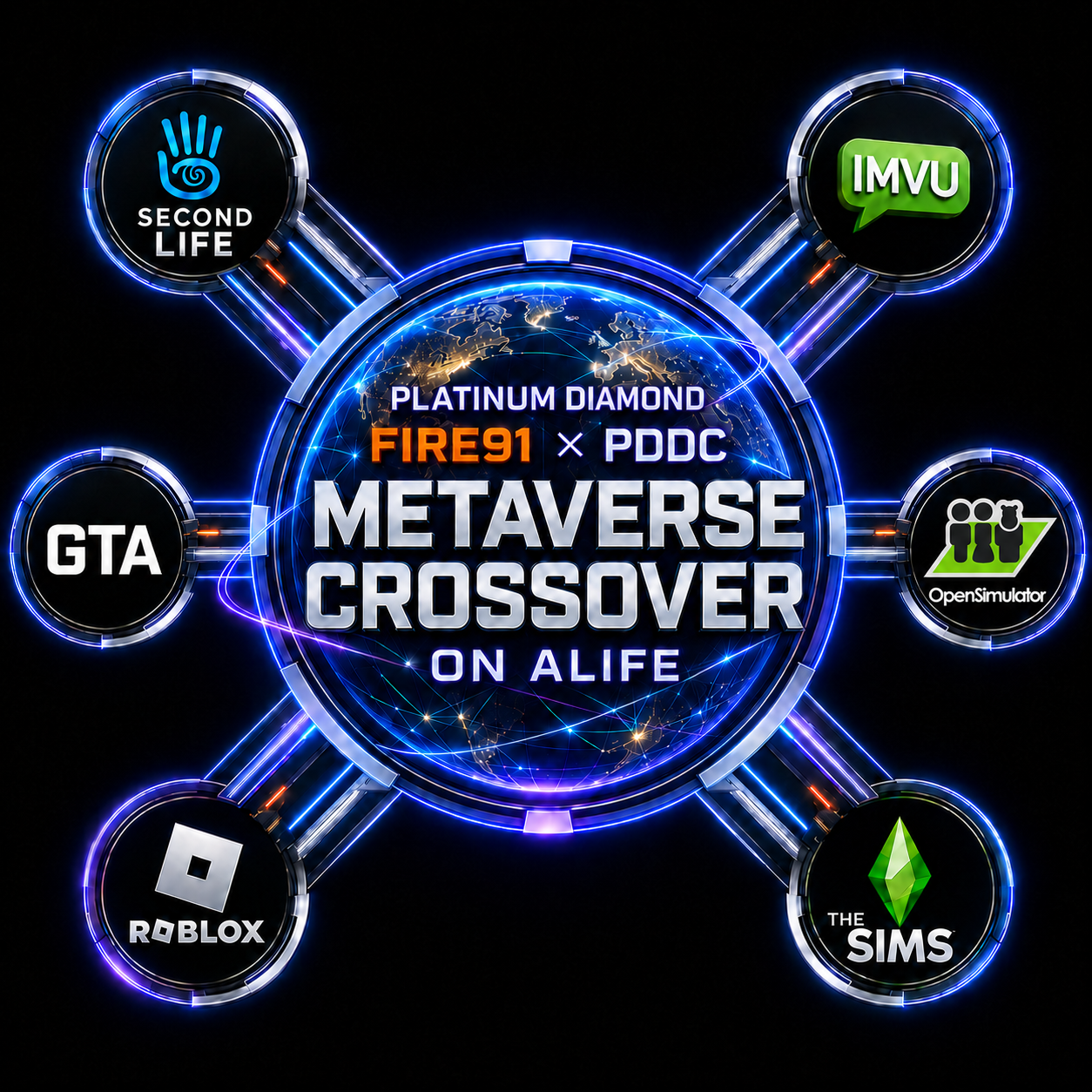 Six virtual-world communities connected to the Metaverse Crossover on ALife