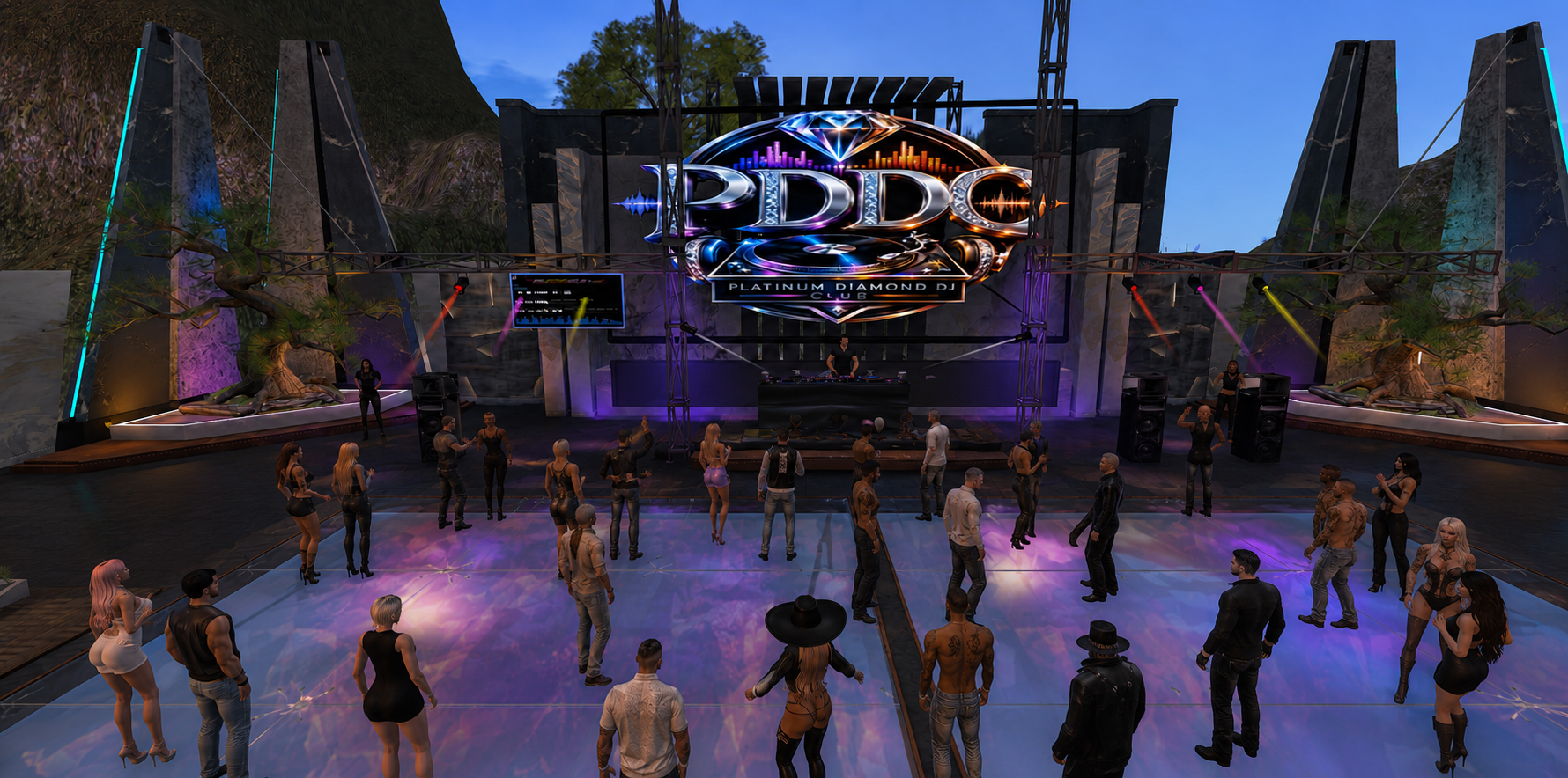 Platinum Diamond DJ Club live event with dancers and DJ